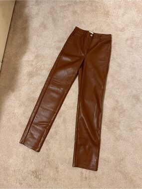 Wilfred Cognac Vegan Leather Pants